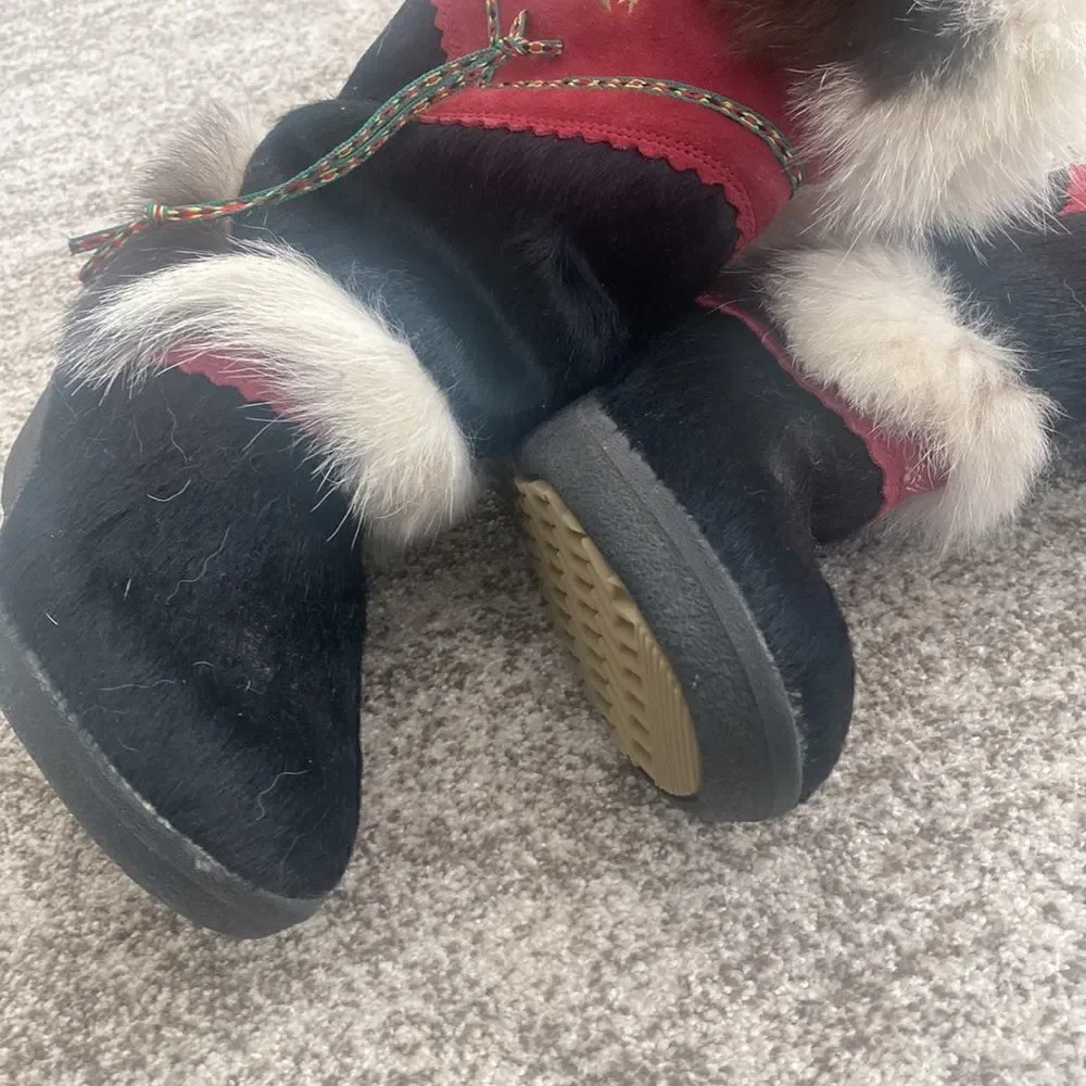 TECNICA Fur Fringe Trim Accent Boots 38=6